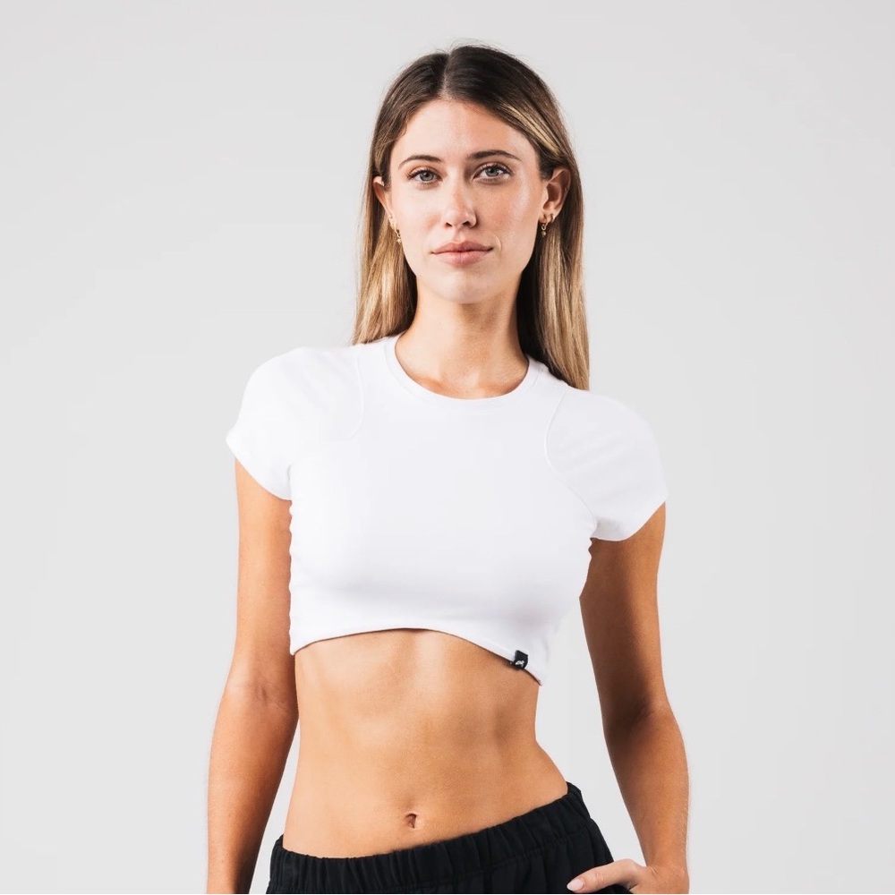 Alphalete Angled Crop Tee